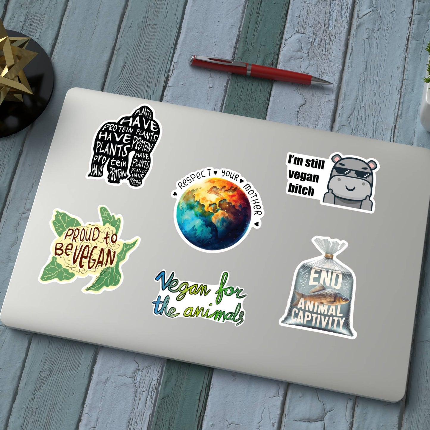 The Fierce Advocacy Bundle – 6 Vegan Stickers