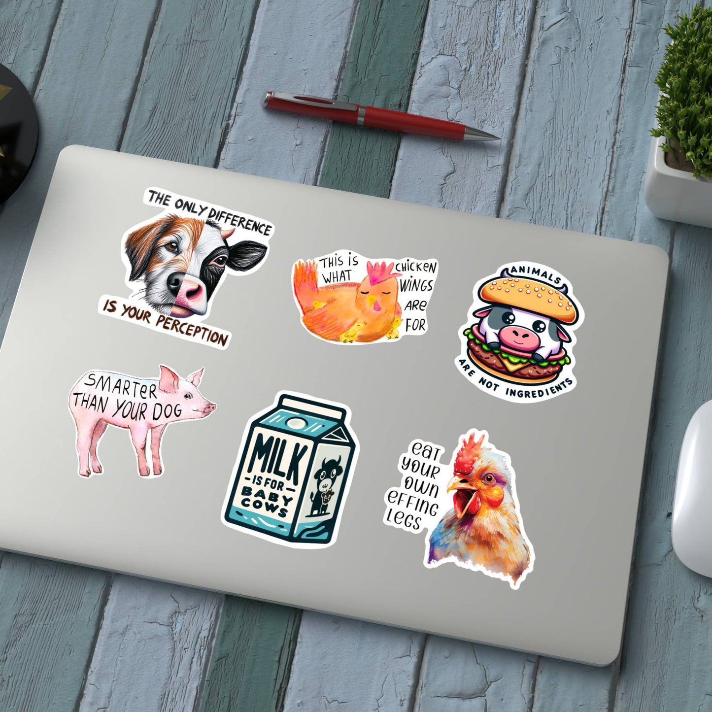 The Thought Provoking Bundle – 6 Vegan Stickers