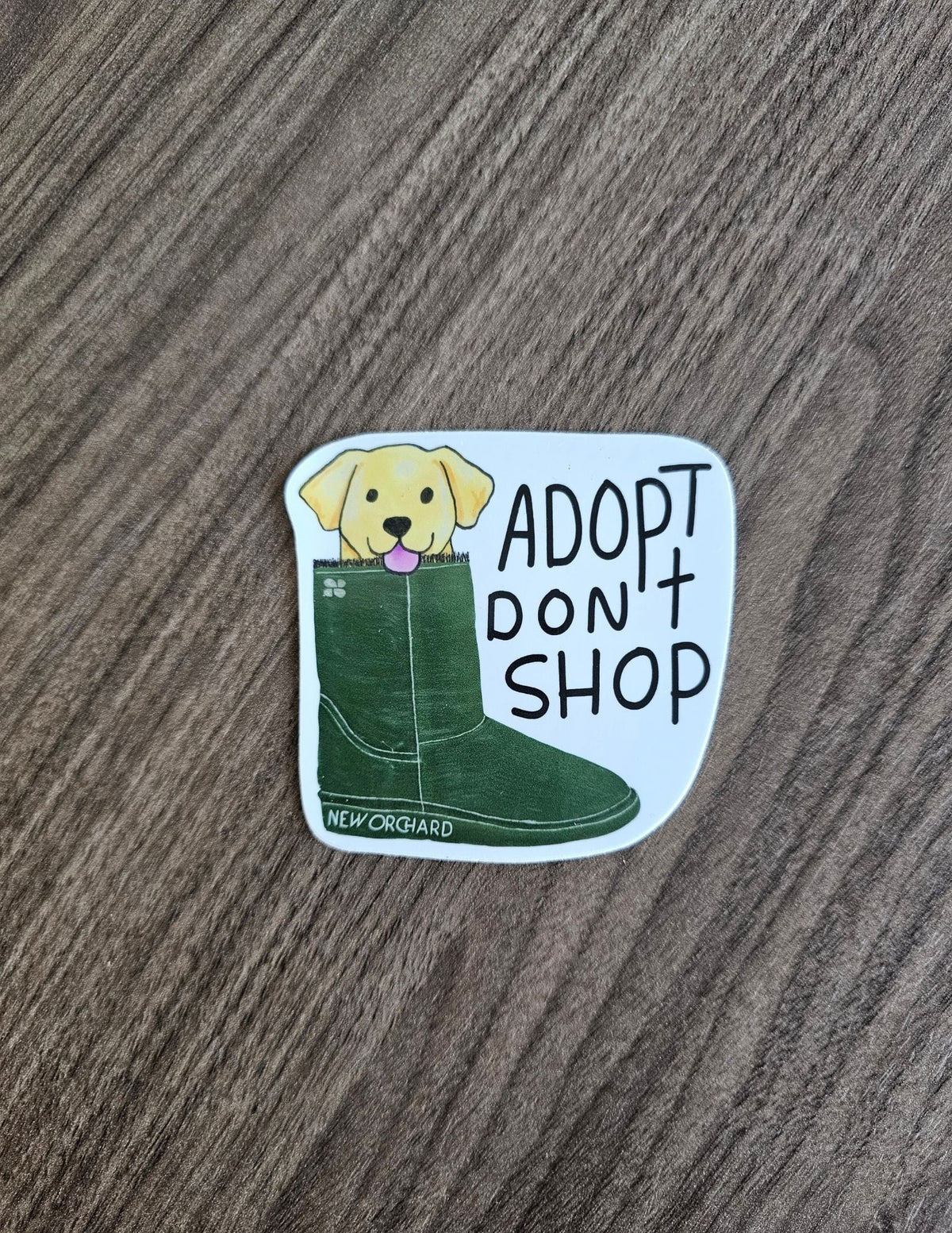 Adopt, Don't Shop - New Orchard Vegan Sticker