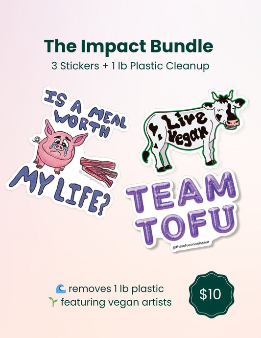 The Impact Bundle: 3 Stickers + 1 lb Ocean Cleanup