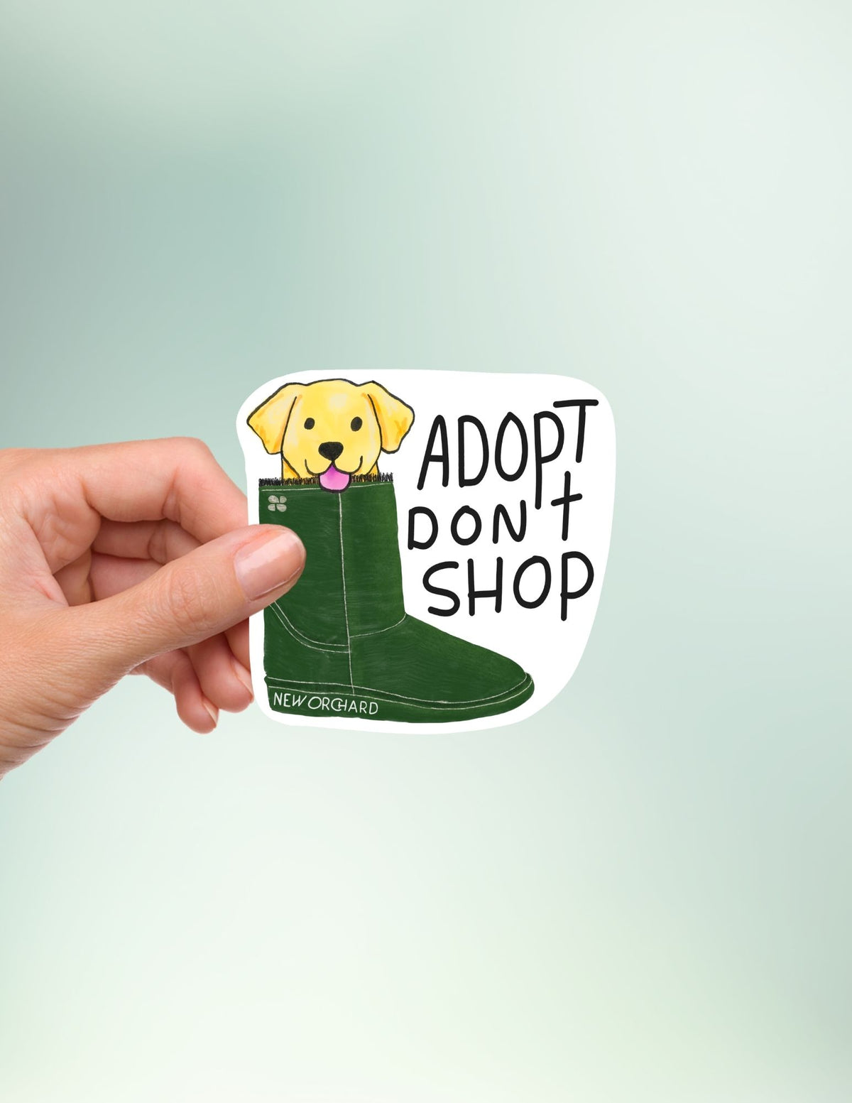 Adopt, Don't Shop - New Orchard Vegan Sticker