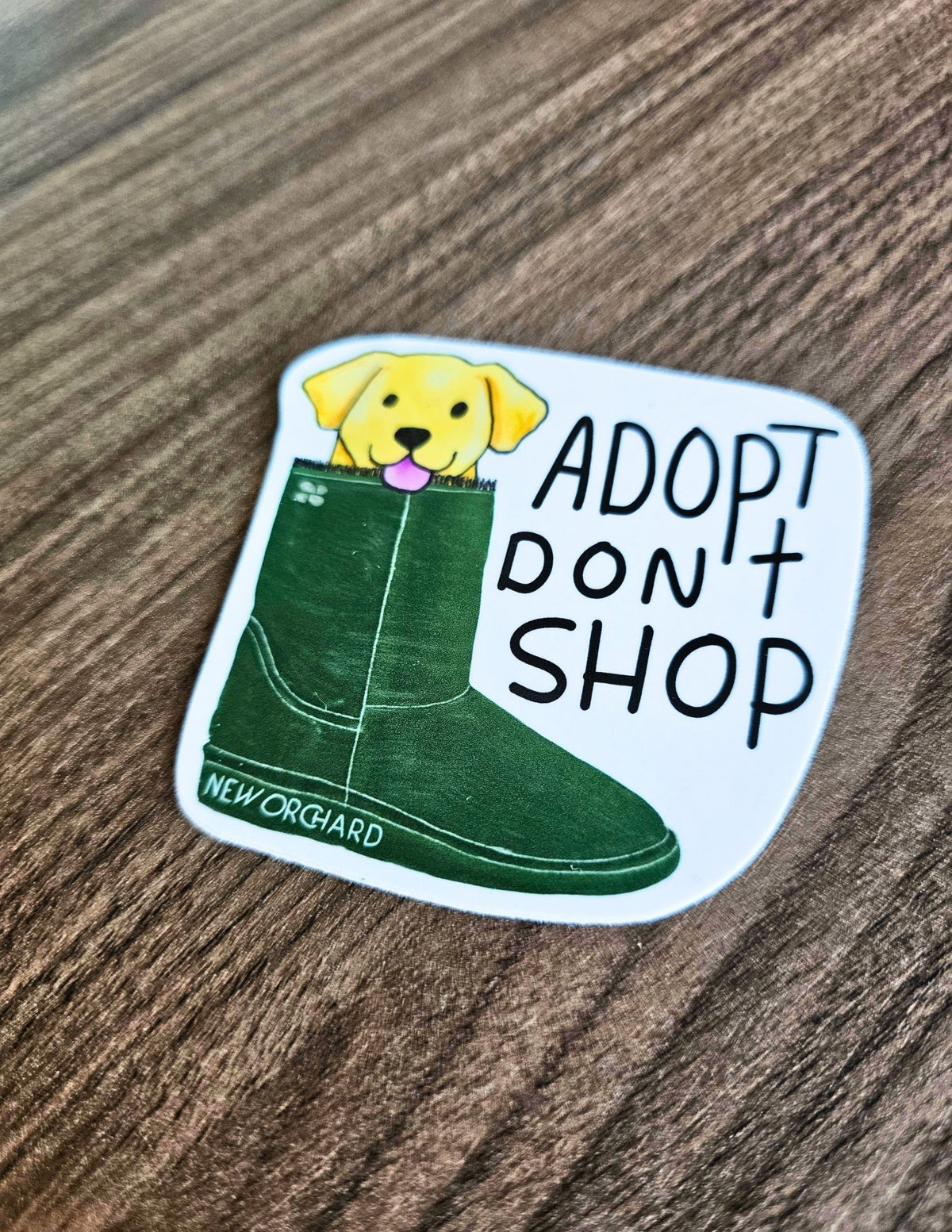 Adopt, Don't Shop - New Orchard Vegan Sticker