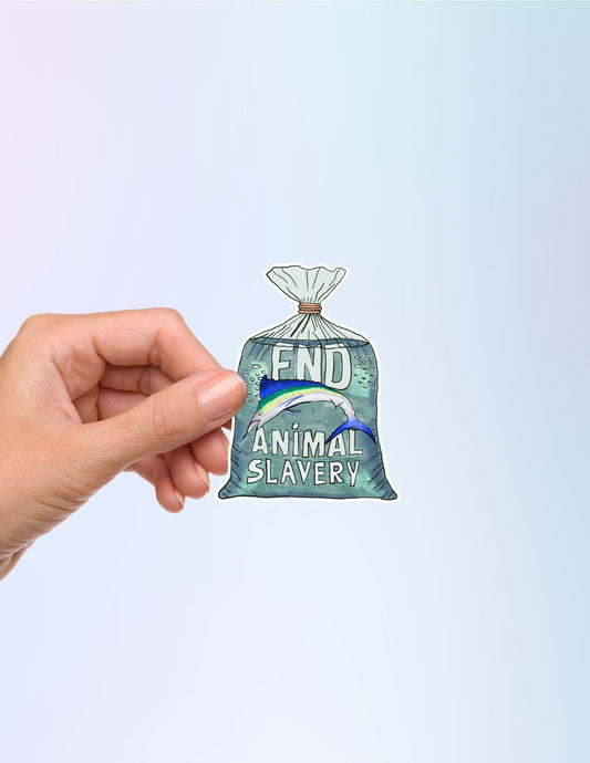 End Animal Slavery, Fish Vegan Sticker