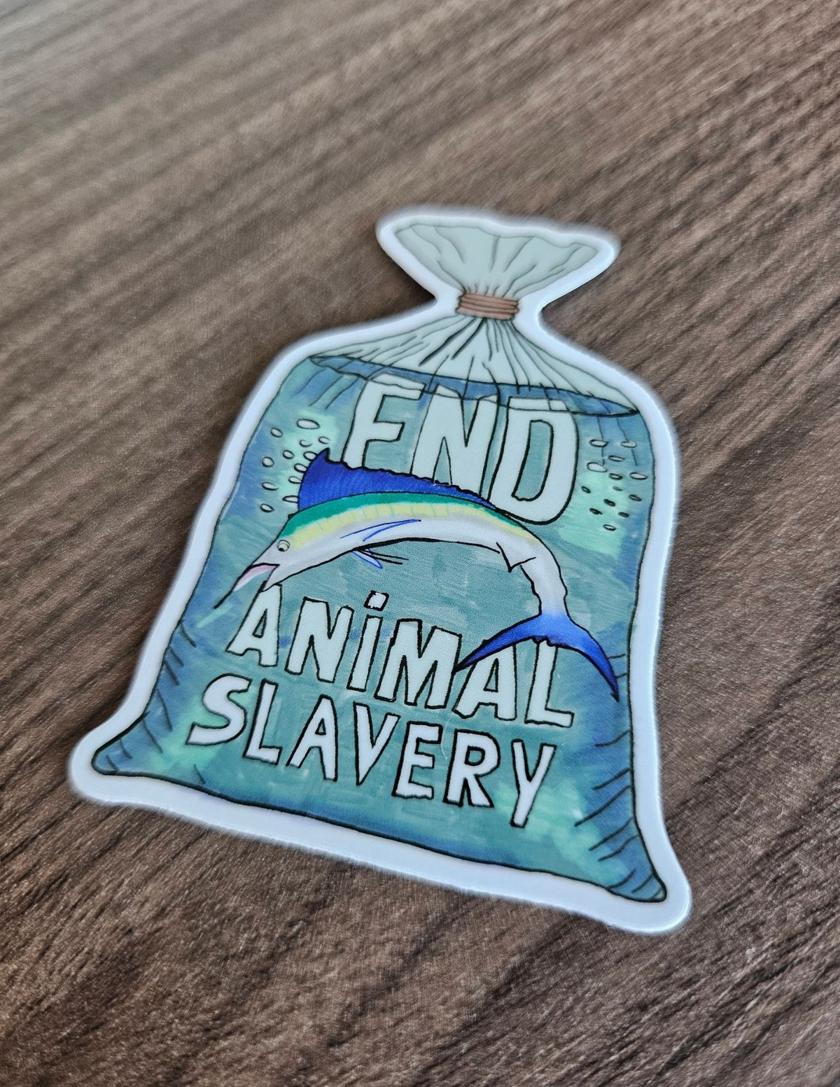 End Animal Slavery, Fish Vegan Sticker