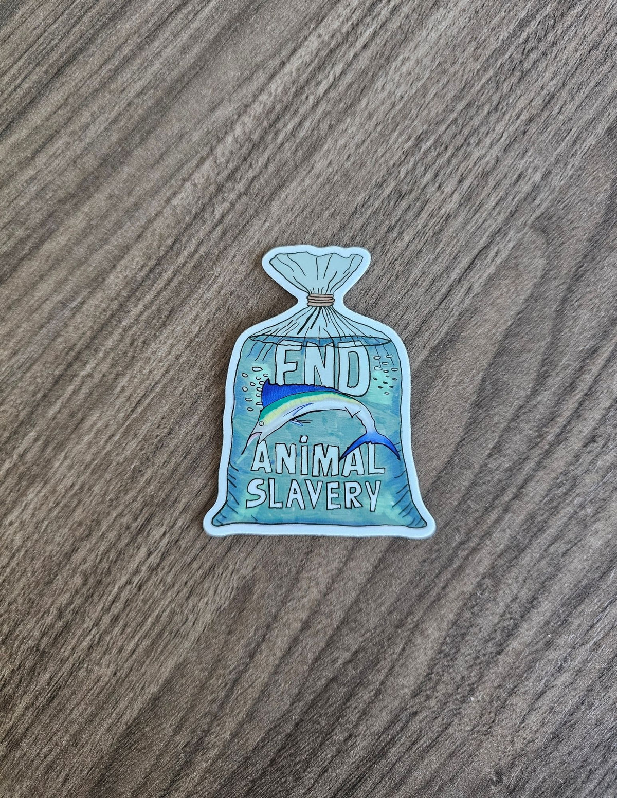 End Animal Slavery, Fish Vegan Sticker