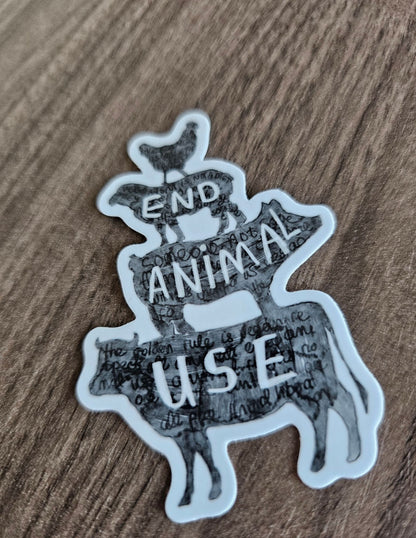 End Animal Use Black & White